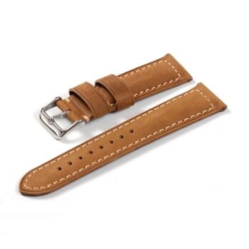 invella 22mm Genuine Leather Strap with Quick Release Pins (Brown)