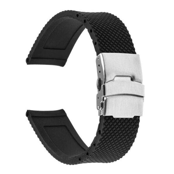 silicon black strap with deployment clasp