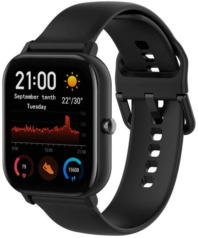 Invella Silicon Strap For Amazfit GTS 2 Mini Smartwatch (Black)