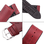 cherry red leather watch strap