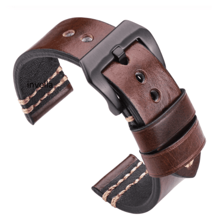 genuine leather brown watch strap