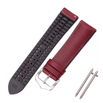 invella 20mm Genuine Leather Silicon Watch Strap