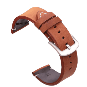 invella 20mm Genuine Leather Watch Strap (Brown)