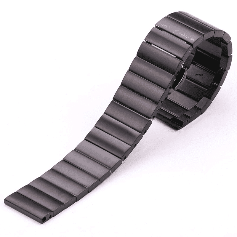 Flat Link mat brushed stainless steel watch band (Omega style strap)