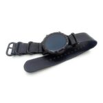 Leather Nato black watch strap