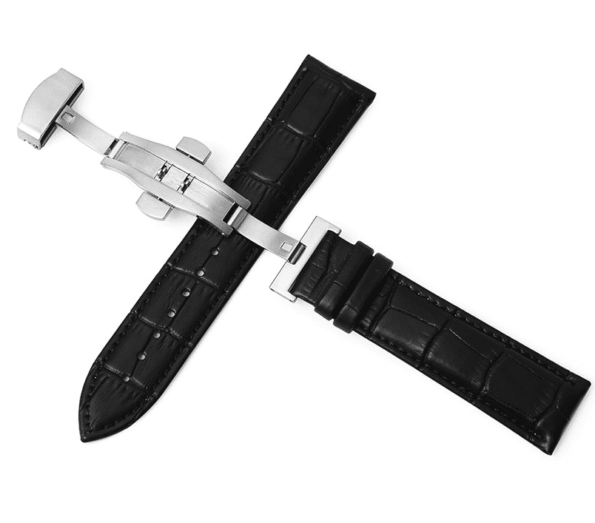 black silver watch strap