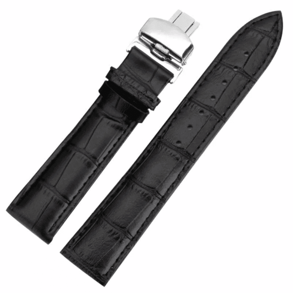 leather watch strrap black color