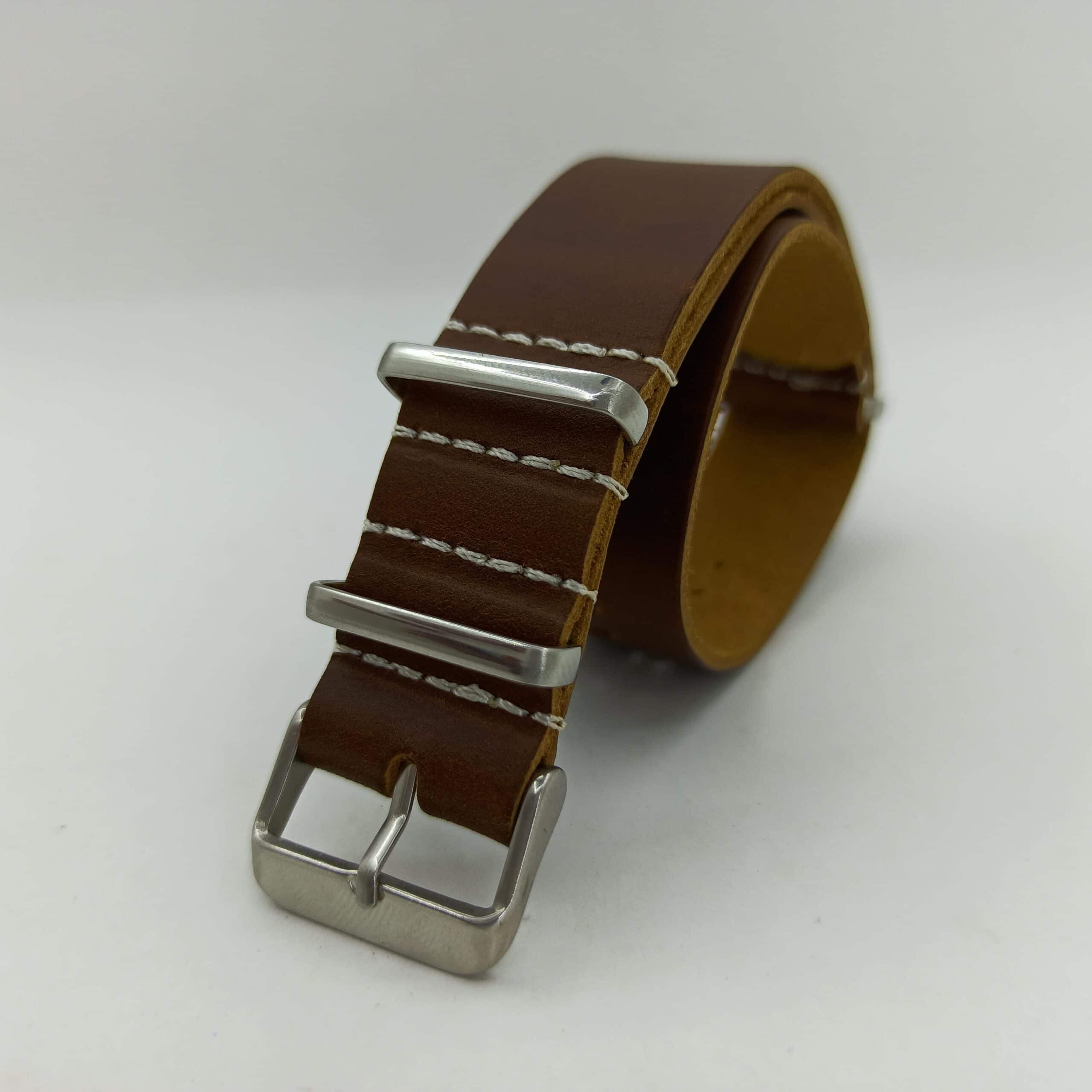 Invella 20mm Leather NATO Watch Strap (Brown) | Invella