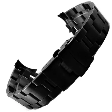 curved black bracelet watch strap