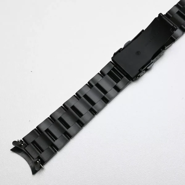 curved steel bracelet black watch strap
