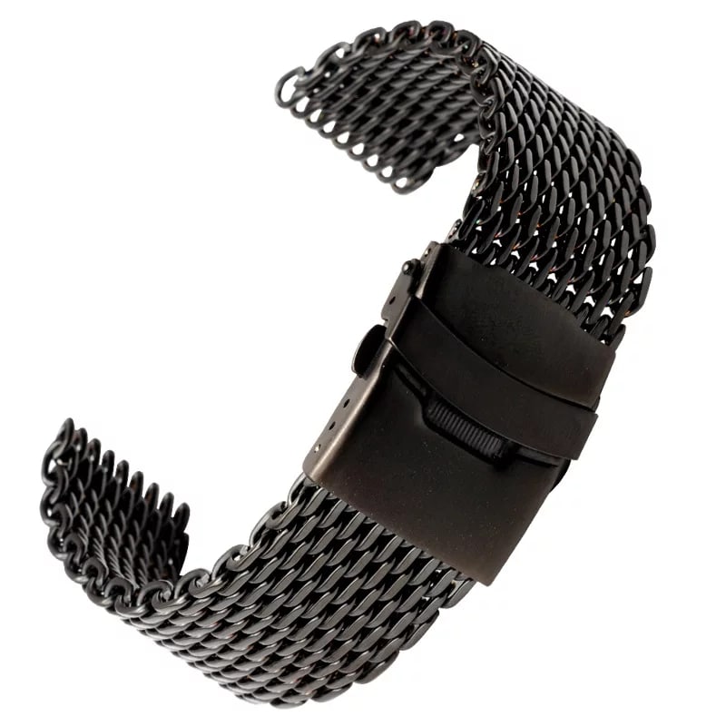 HUGO - Stainless-steel watch with black dial and mesh bracelet