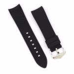 invella 20mm Curved End Silicon Watch Strap (Black)