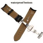 curved leather watch strap brown