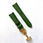 Green gold leather watch strap 5