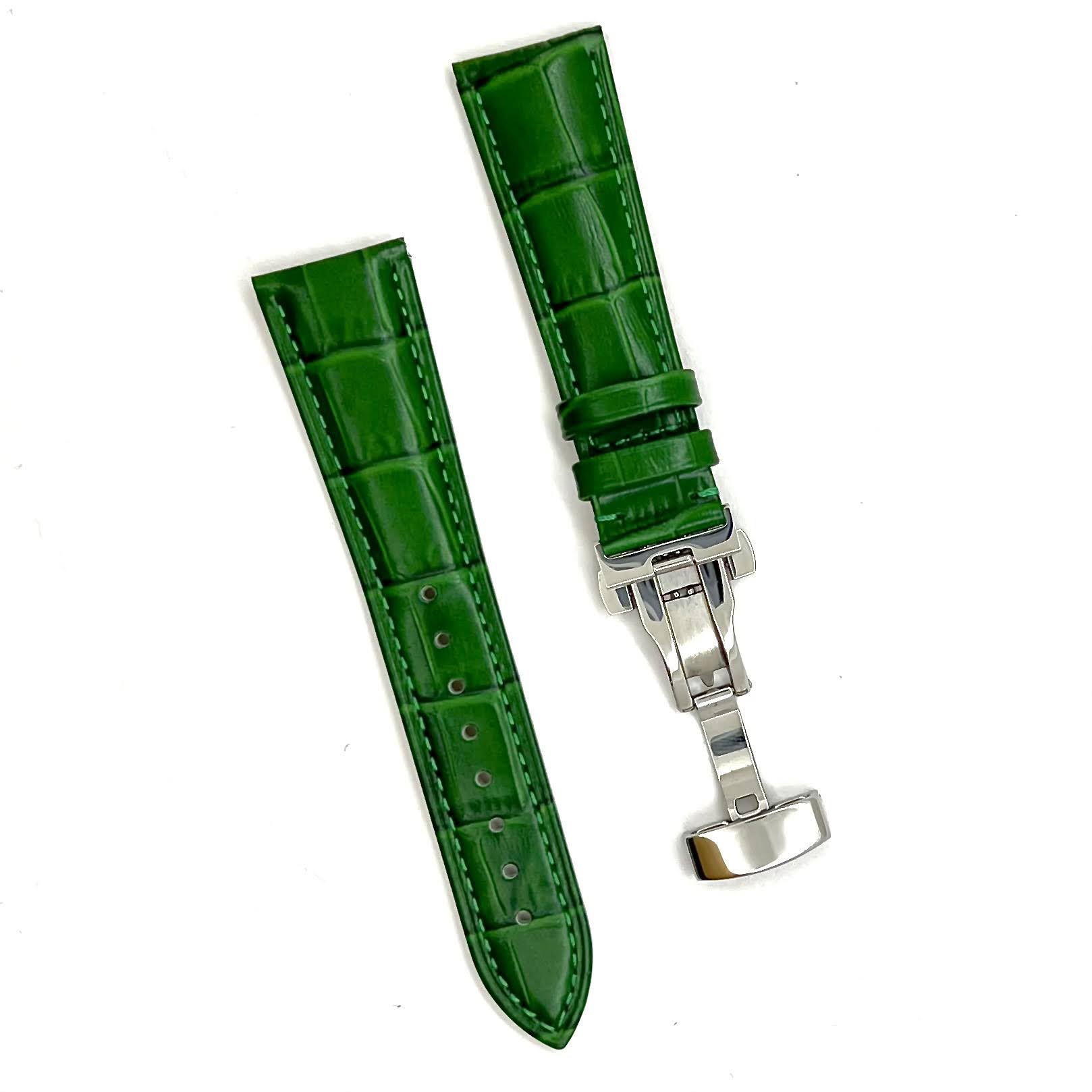 Louis Vuitton Monogram Leather Strap for Watches Brown & Green 20mm