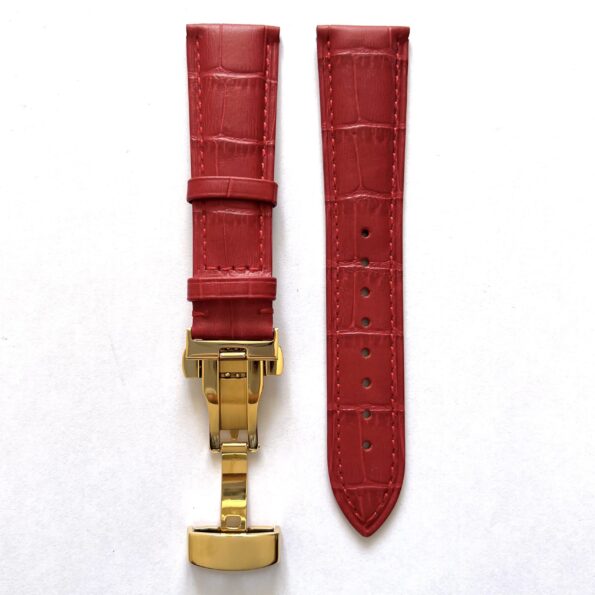 invella 22mm Premium Leather Watch Strap (Red) - Image 4