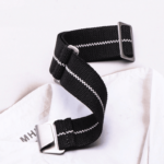 Black white elastic nato strap