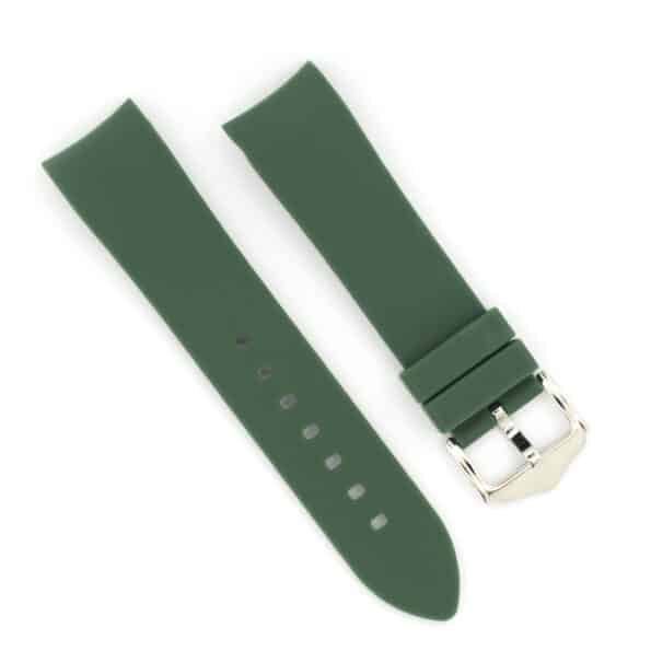 curved end watch strap green