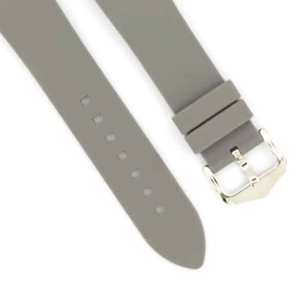 a close up of a curved end watch strap