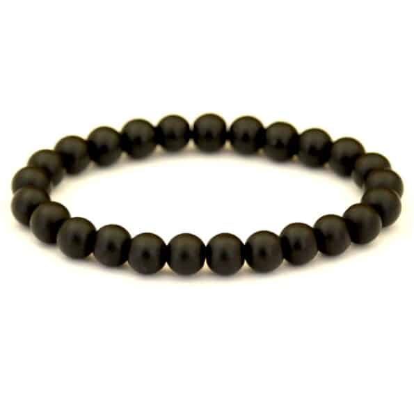 matt black beads bracelet unisex