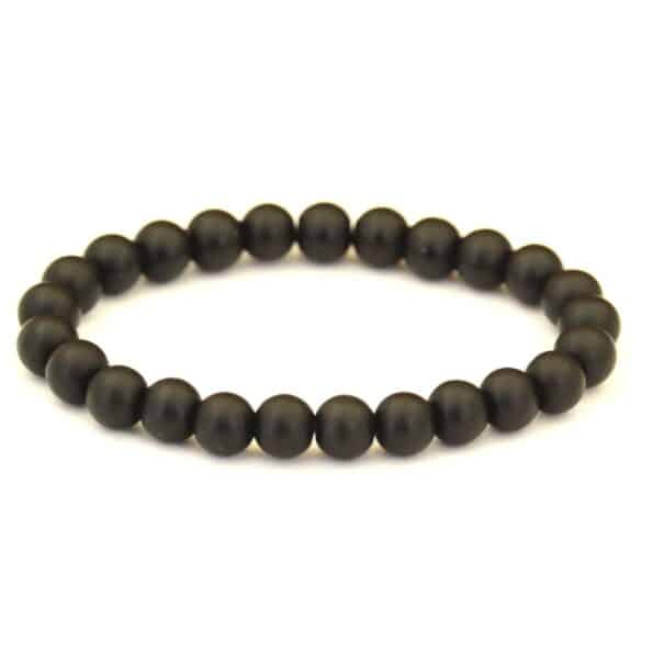 matt black beads bracelet for men