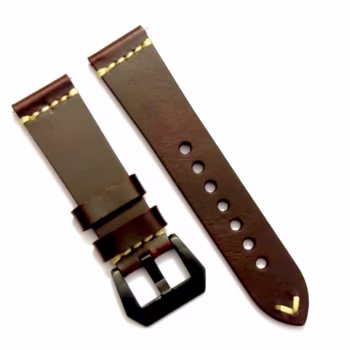 invella 22mm Premium Leather Watch Strap (Dark Brown)