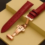 invella 22mm Premium Leather Watch Strap (Red)