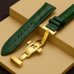 invella 22mm Premium Leather Watch Strap (Green)
