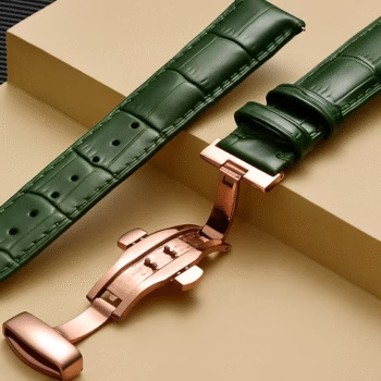 invella 20mm Premium Leather Watch Strap (Green)