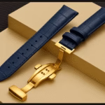 invella 22mm Premium Leather Watch Strap (Blue)