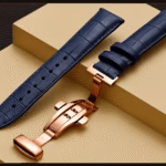 invella 22mm Premium Leather Watch Strap (Blue)