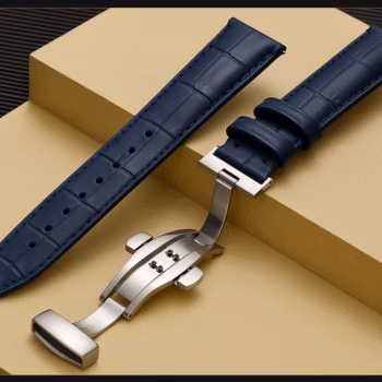 invella 20mm Premium Leather Watch Strap (Blue)