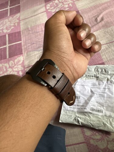 invella 22mm Premium Leather Watch Strap (Dark Brown) photo review